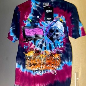 Tie-dye broken promises graphic t-shirt